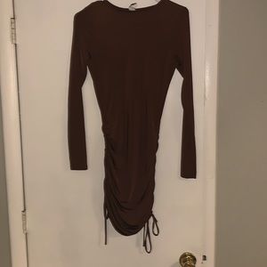 Brown Ruched Windsor Dress